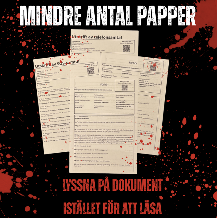 Mindre antal papper